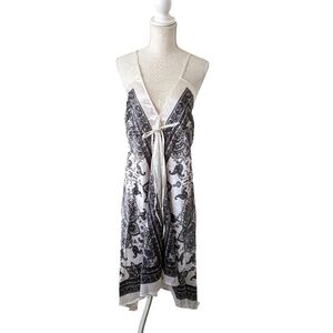 Freya Paisley Floral Handkerchief Hem Satin Scarf Dress